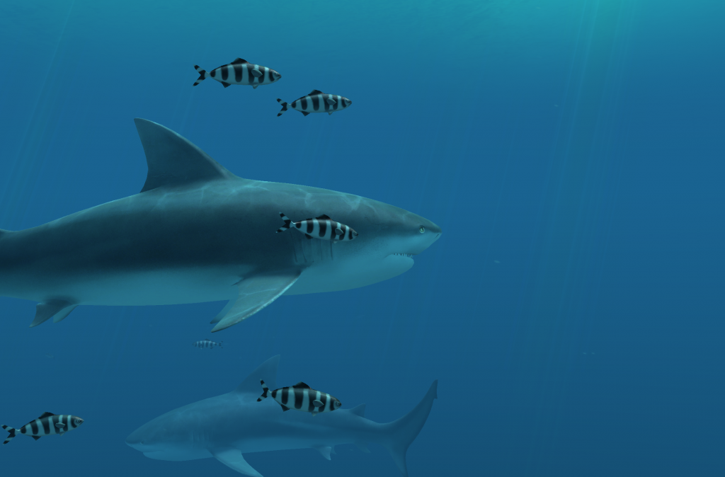 Sharks 3d でデスクトップにサメの水族館ができるよ かっこいいんだなこれが マイトピプラス Mytopic